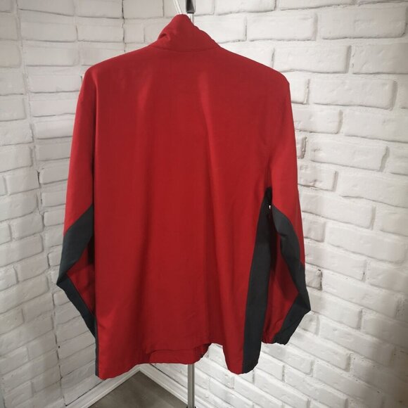 Nike Dri-Fit Men's Size Medium Full Zip Lightweight Red & Grey Jacket - Picture 2 of 11
